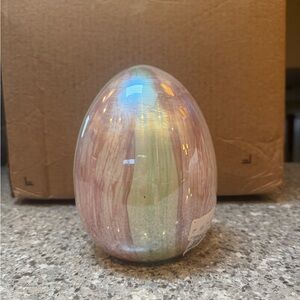 Iridescent Glass Art Egg